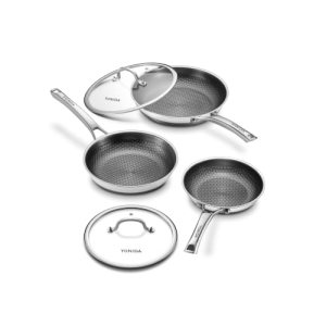 Non Stick Frying Pans set, 8+10+12 inch Baking Pan with Lids