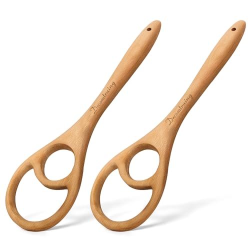 Wooden Danish Dough Whisk for Sourdough, One-Piece 2 Pack