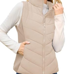 Quilted Vest Lightweight Puffer Zip Outerwear