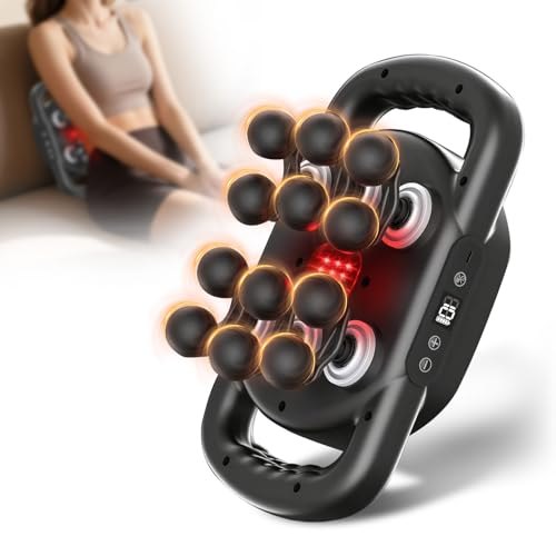 12-Head Massage Gun Deep Tissue, Electric Massager with 9 Levels & 9 Modes