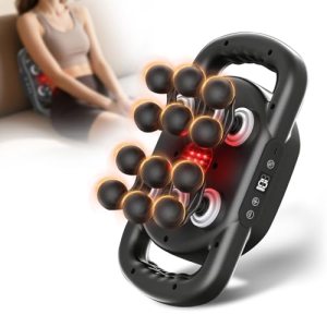 12-Head Massage Gun Deep Tissue, Electric Massager with 9 Levels & 9 Modes
