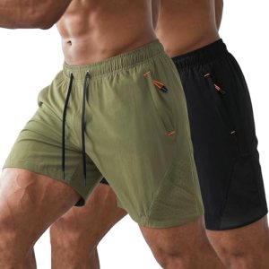 2 Pack Mens Athletic Shorts 7 Inch Quick Dry