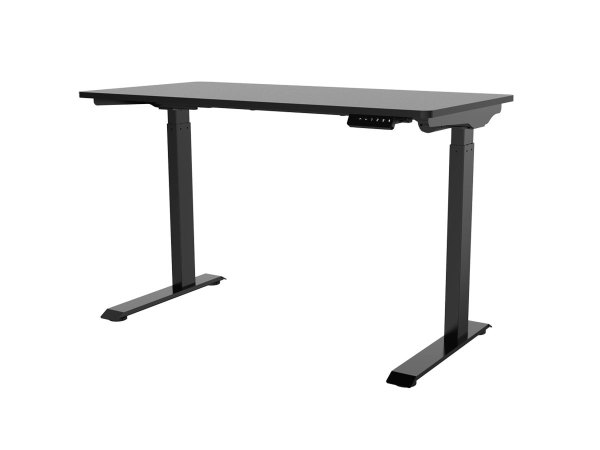 Monoprice WFH Single Motor Height Adjustable Motorized Complete Sit-Stand Desk with Solid-core Wood Top, 47.2 x 23.6 Inch, Black