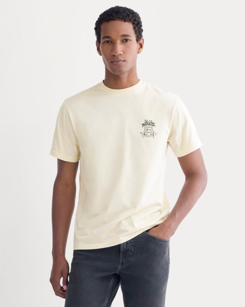 Everlane x Peace and Quiet Crest Graphic Tshirt In Size Cotton