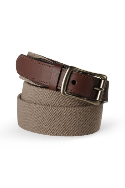 Mens Big Elastic Belt Lands End Tan