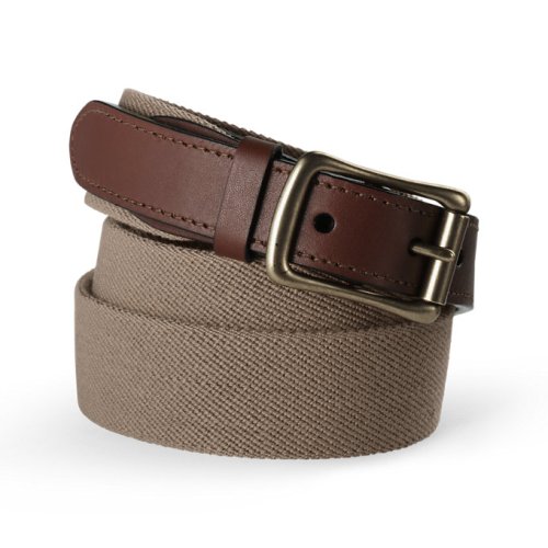 Mens Big Elastic Belt Lands End Tan