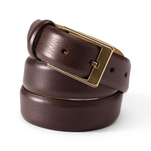 Mens Big Feather Edge Dress Belt Lands End Brown