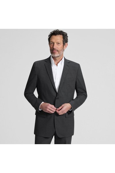 Mens Traditional Fit Yearrounder Stretch Wool Suit Jacket Lands End