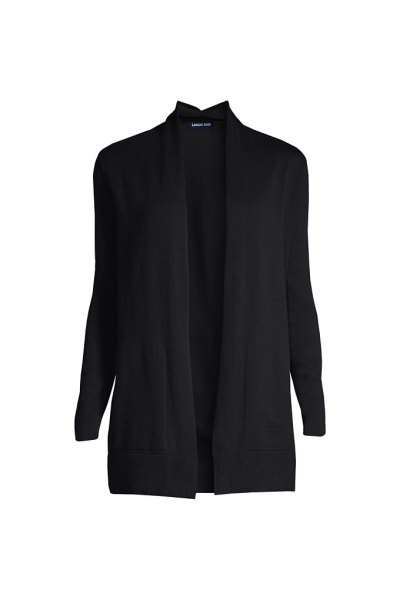 Womens Long Sleeve Open Long Cardigan Sweater Lands End