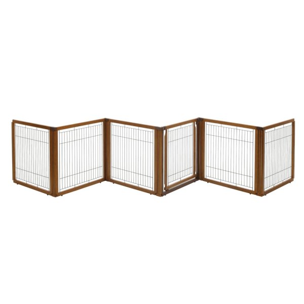 Richell Convertible Elite Pet Gate - Freestanding Dog in Brown, Size: 129.9-134.4L X 31.7-33.7W 31.5H | PetSmart