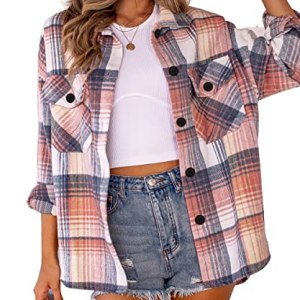 Shackets for Women Plaid Flannel Shirts