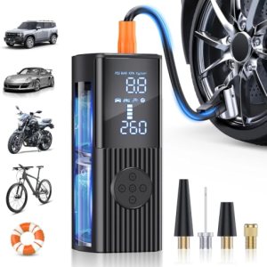 Tire Inflator Portable Air Compressor, 3X Faster with Digital Gauge, LED Light