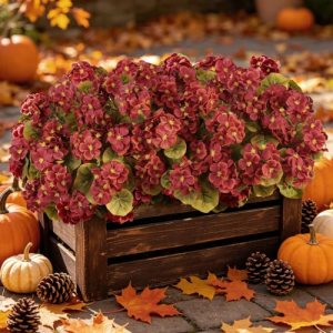 Artificial Fall Flowers for Outdoors, 6PCS Silk Geraniums