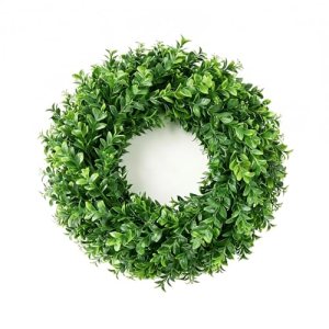 24″ Faux Large Preserved Boxwood Wreath – Waterproof Greenery Floral Wreath