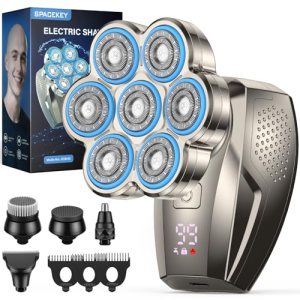 7D Head Shaver for Bald Men, 5-in-1 Magnetic Detachable Electric