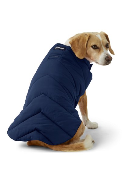 Dog Puffer Vest Lands End Blue