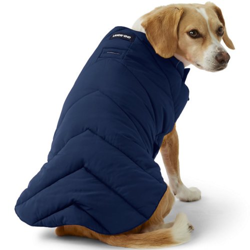 Dog Puffer Vest Lands End Blue
