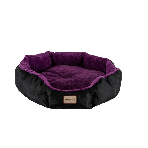 Armarkat Large Purple And Black Soft Cat Bed 23.5Lx23.5W, Size: 23.5L X 23.5W 9H | PetSmart
