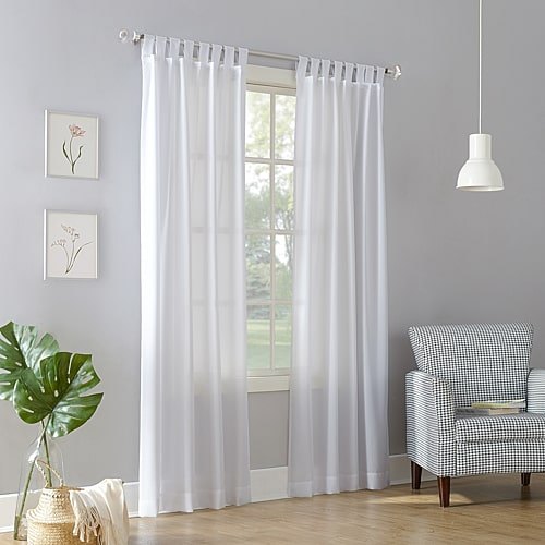 No 918 Sheer Single Curtain Panel, One
