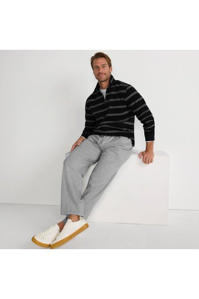 Mens Jersey Knit Pant Lands End Gray