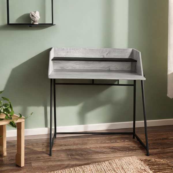 48-Inch Computer Desk with Laminate and Black Metal