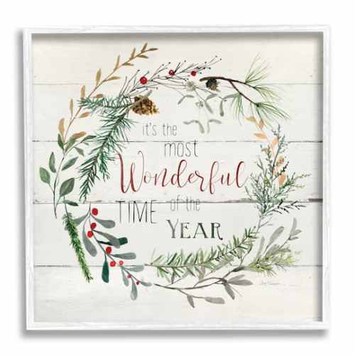 Stupell Industries Wreath Framed Giclee Art in White | x | Michaels