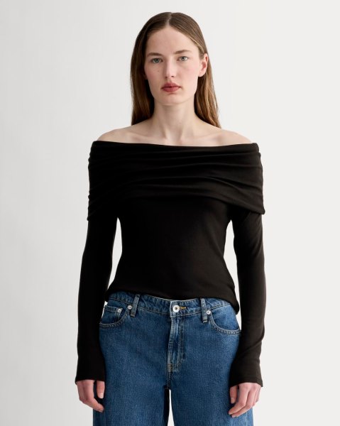 Everlane Off-the-Shoulder Top, Butterluxe, Size Wool