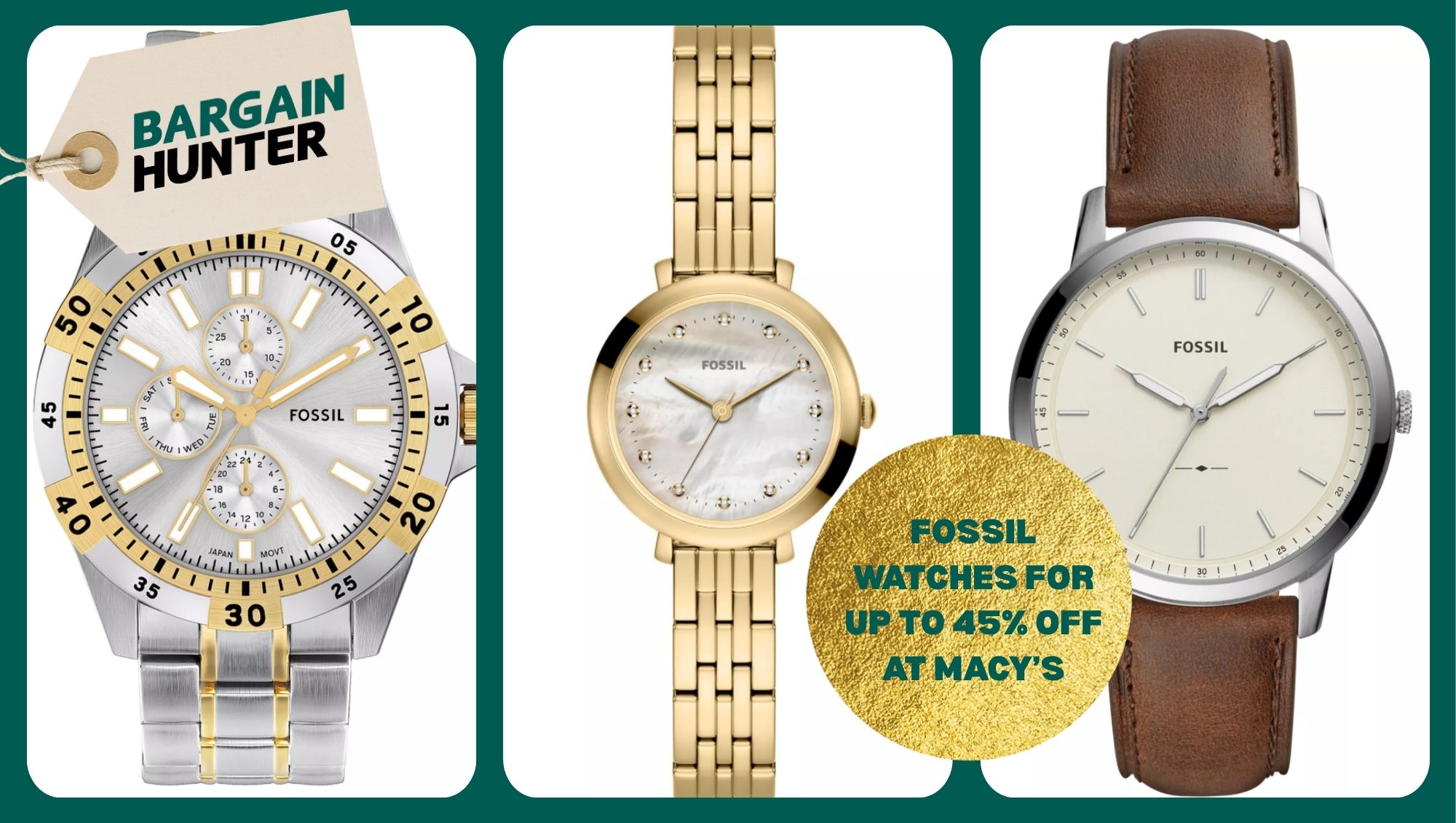 Fossil watches on sale at Macy's