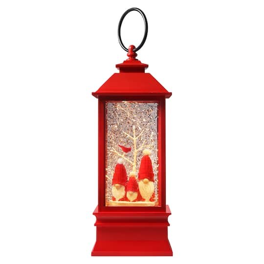 Haute Decor 9 Snowburst Plastic Lantern with Gnome Trio in Red | 6.5 x 5.5 x 9 | Michaels