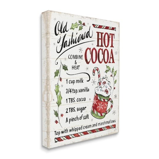 Stupell Industries Old Fashioned Hot Cocoa Recipe Wall Art in White | x | Michaels