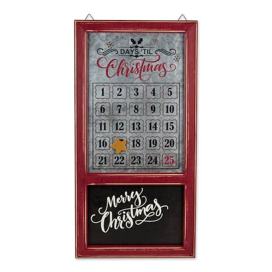 DII Chalkboard & Galvanized Tin Days Til Christmas Advent Calendar | 30 x 15.4 x 0.9 | Michaels
