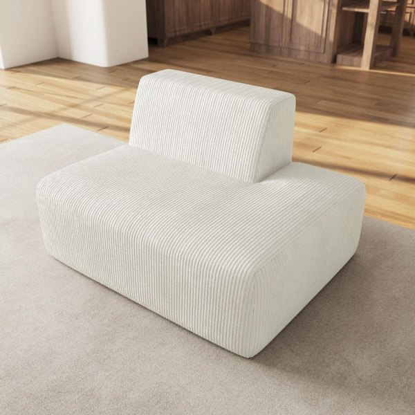 in. Armless Corduroy Rectangle 1-Seat Sofa in. of 1)