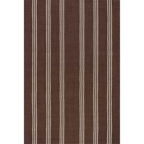 Hawthorn Striped Wool Dark Brown 6 ft. x 9 ft. Indoor/Outdoor Patio Area Rug