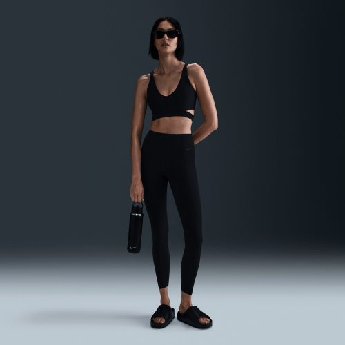 Nike Womens Zenvy Rib High-Waisted 7/8 Leggings in Black | HF1443-010