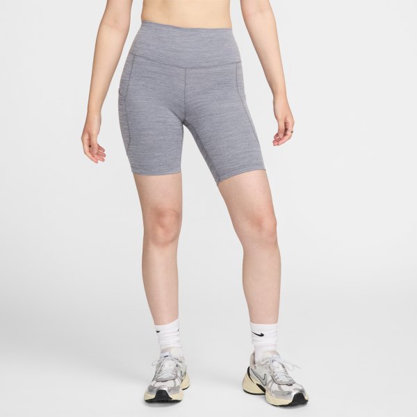 Nike Womens One High-Waisted 8 Biker Shorts with Pockets in Grey | FZ6758-084