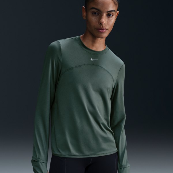 Nike Womens Dri-FIT Swift Element UV Crew-Neck Running Top in Green | FB4297-338