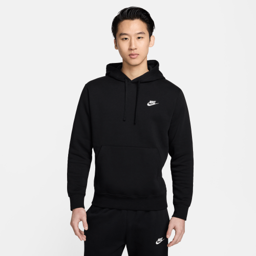 Mens Nike Sportswear Club Fleece Pullover Hoodie in Black | BV2654-010
