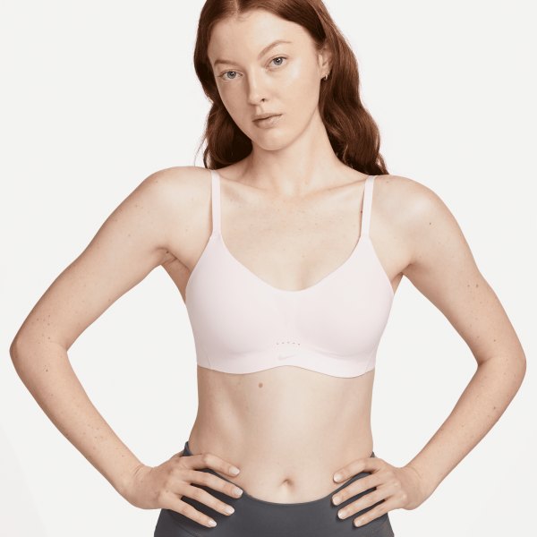 Nike Womens Alate Minimalist Light-Support Padded Sports Bra in Pink | DM0526-640