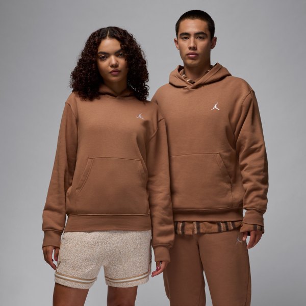 Mens Jordan Brooklyn Fleece Pullover Hoodie in Brown | FV7281-223