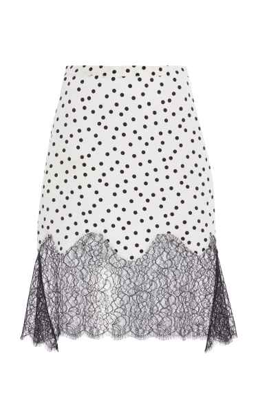 FRANOISE Exclusive Stevie Lace-Trimmed Silk Crepe Mini Skirt - Moda Operandi