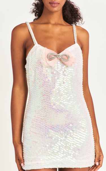 LoveShackFancy Kumi Sequin Mini Dress - Moda Operandi