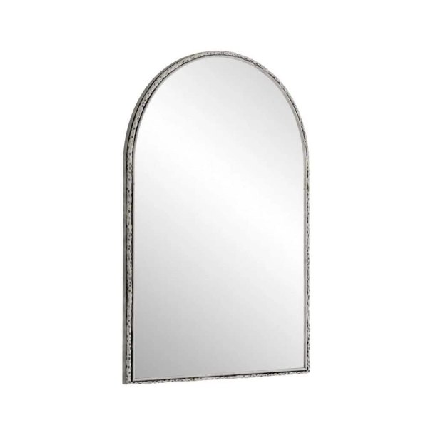 Silver 24.02 in. W x 35.83 in. H Arch Iron Framed Mirror