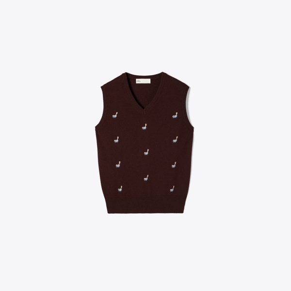 Tory Burch Cashmere Birdie Sweater Vest