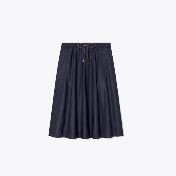 Tory Burch Drawstring Nylon Midi Skirt