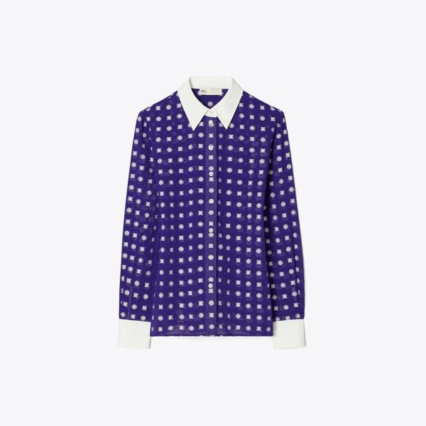 Tory Burch Colorblock Jacquard Shirt