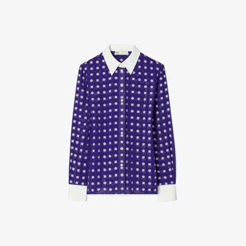Tory Burch Colorblock Jacquard Shirt