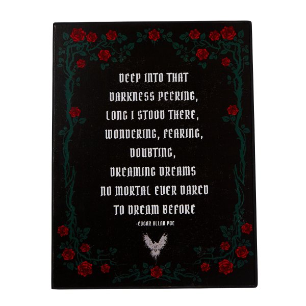 Edgar Allen Poe Poem Sign, Black/Multi, 12 in - Spirit Halloween