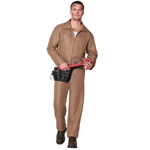 Adult Brown Mechanic Jumpsuit, Spirit Halloween