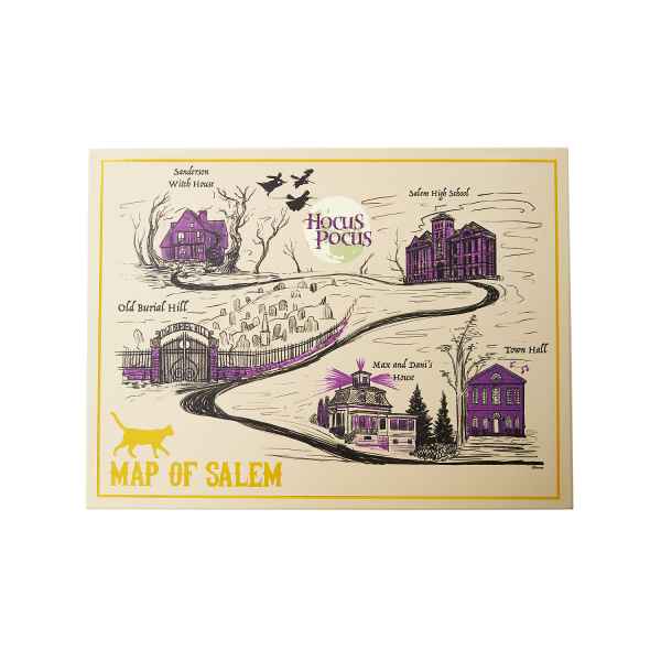 Salem Map Sign - Hocus Pocus, Multi, 16 in - Spirit Halloween
