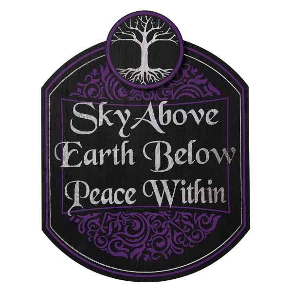 Sky Above Earth Below Peace Within Sign, Black/Purple - Spirit Halloween